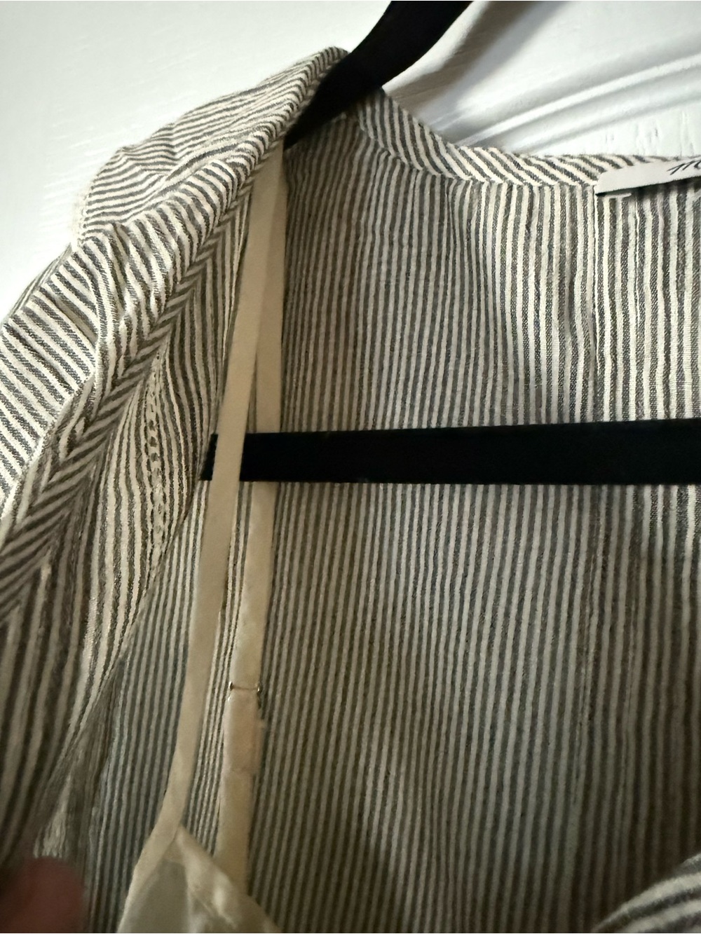 Madewell Blaire Mini Dress in Black And Ivory Micro Stripe - Picture 7 of 10